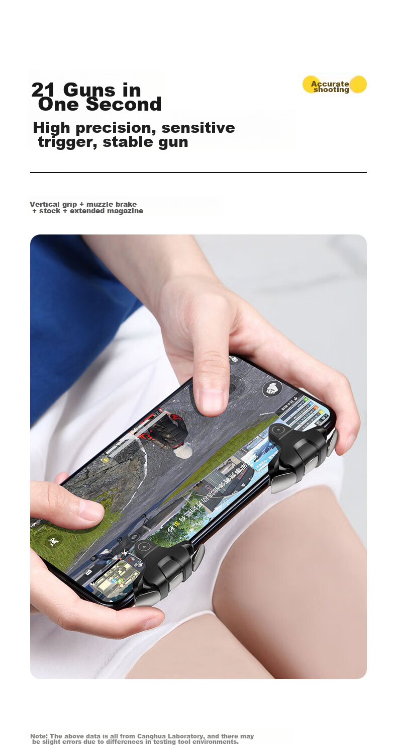 CangHua Chicken Dinner Pro: Mechanical Keyboard Triangular Action Mobile Game Assistant with Automatic Six-Finger Shooting And Gun Pressing for Peace Elite Dark Zone Breakout Games, External Device for Android And iOS 16