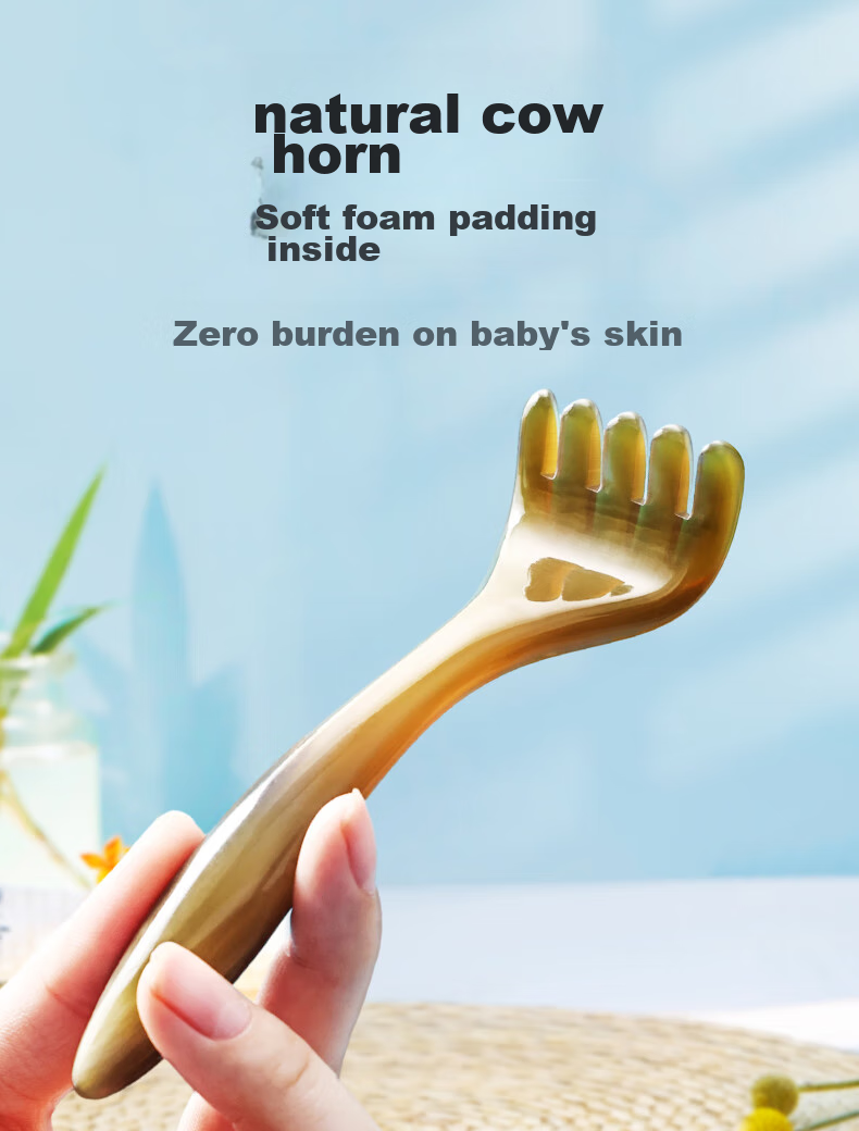 CAIYAOSHI Ox Horn Nail Manicure Shampoo Comb, Meridian Comb, Octopus Scalp Massage Comb, Neck Scraper, Gua Sha Moisture Removal, Dormitory Student Mid-Autumn Festival Gift for Women, Elders, Parents And Teachers 3