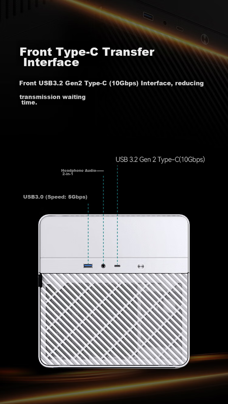 JONSBO N2 White Aluminum Case NAS Chassis (Supports ITX Form Factor, SFX Power Supply Position, Compartment Structure, 5+1 Hard Drive Bays, Includes 12CM Fan) 16