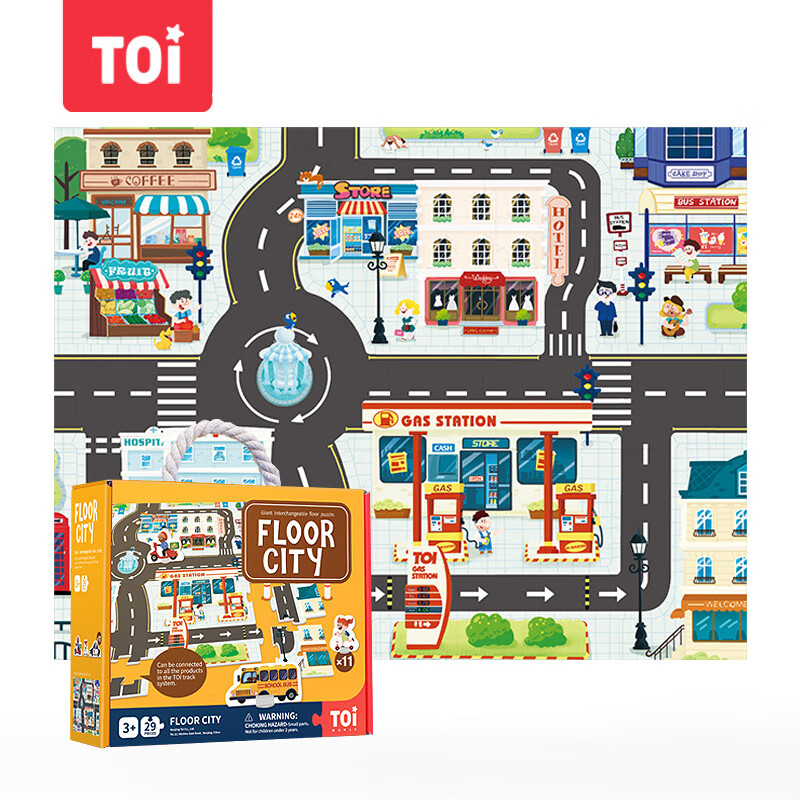 Большая напольная пазл-плита TOI City Traffic Track, развивающая игрушка для детей от 3 лет, подарок на Новый год