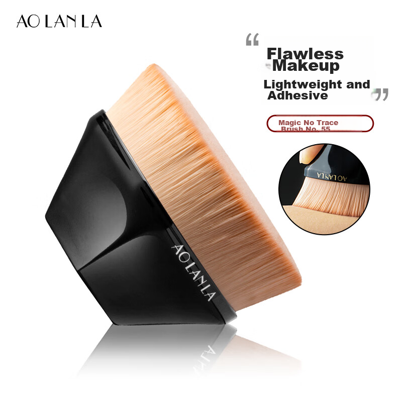 AOLANLA Upgraded Seamless Foundation Brush, No. 55 Foundation Liquid Makeup Brush, Soft Base Makeup Brush with Storage Box, Gift for Girlfriend