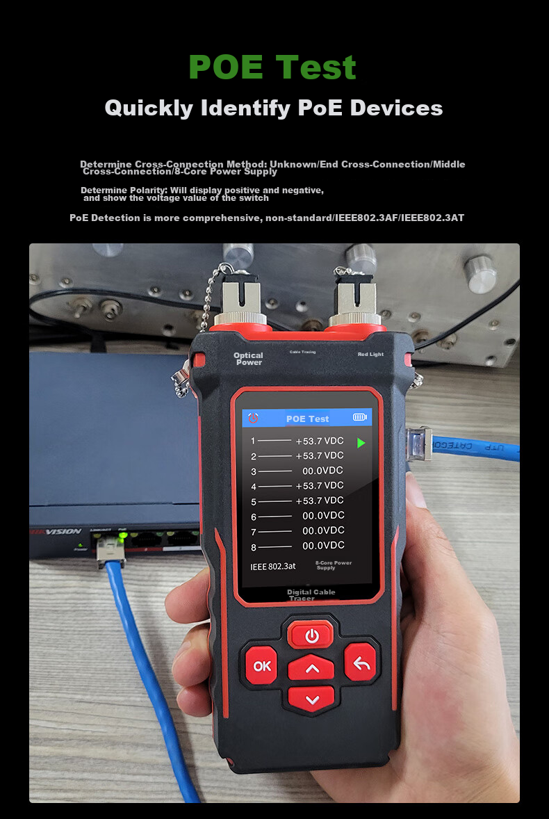 Jingmingshu NF-8508 Kit Cable Tracker with Red Light, Power Fiber Optic Tester, Network Cable Length, Breakpoint, Short Circuit Port 15
