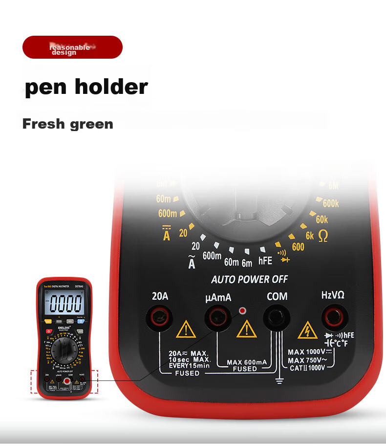 Delixi Electric High-Precision Digital Multimeter Multifunctional Digital Voltage Tester DEM11+ 15
