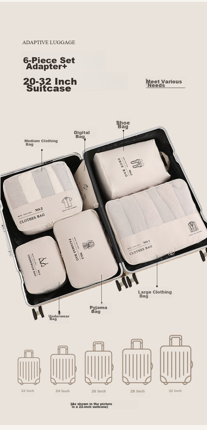 Baicaoyuan Travel Storage Bag, Luggage Organizer, Convenient Travel Suitcase, Business Trip Clothing Storage, Sorting Bag, Blue 11