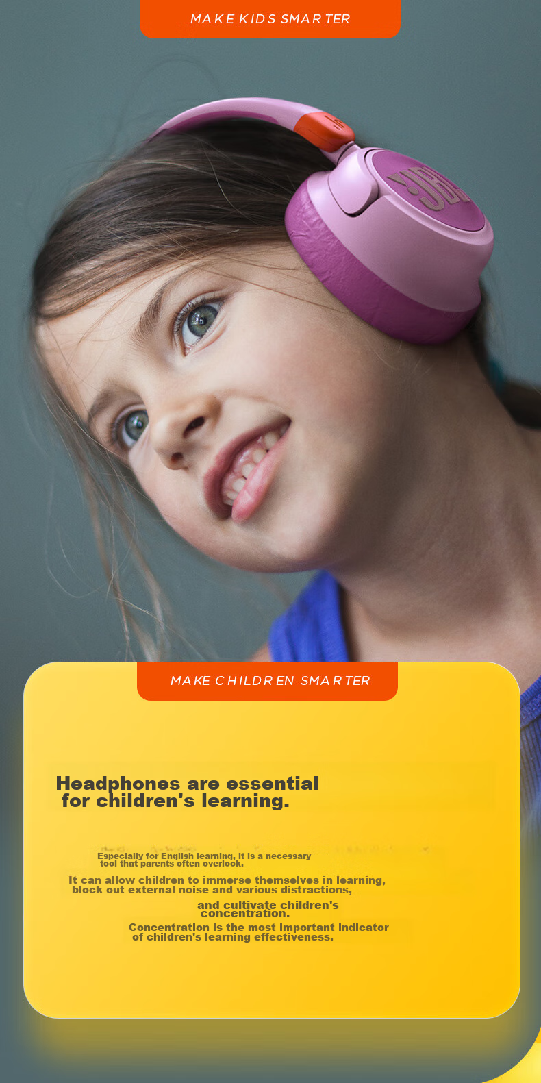 JBL JR460NC Over-Ear Noise-Cancelling Bluetooth Headphones for Kids, Essential Immersive Learning English Online Classes for Students, Airplane And High-Speed Rail Travel, Mid-Autumn Festival Gift, Cherry Blossom Purple 1