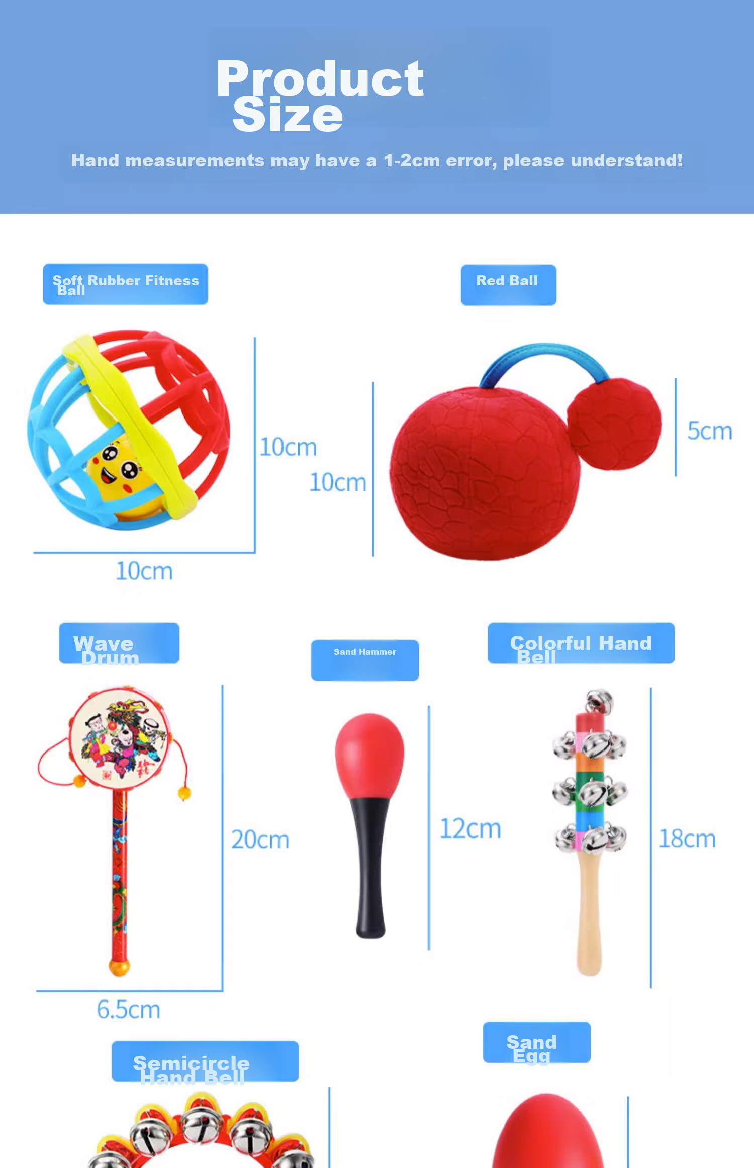 SHANGYUN Children's And Baby Toys, Newborn Toys for 0-1 Year Olds, Rattle, Small Hammer, Teether, Pacifier, Shaker Drum 15