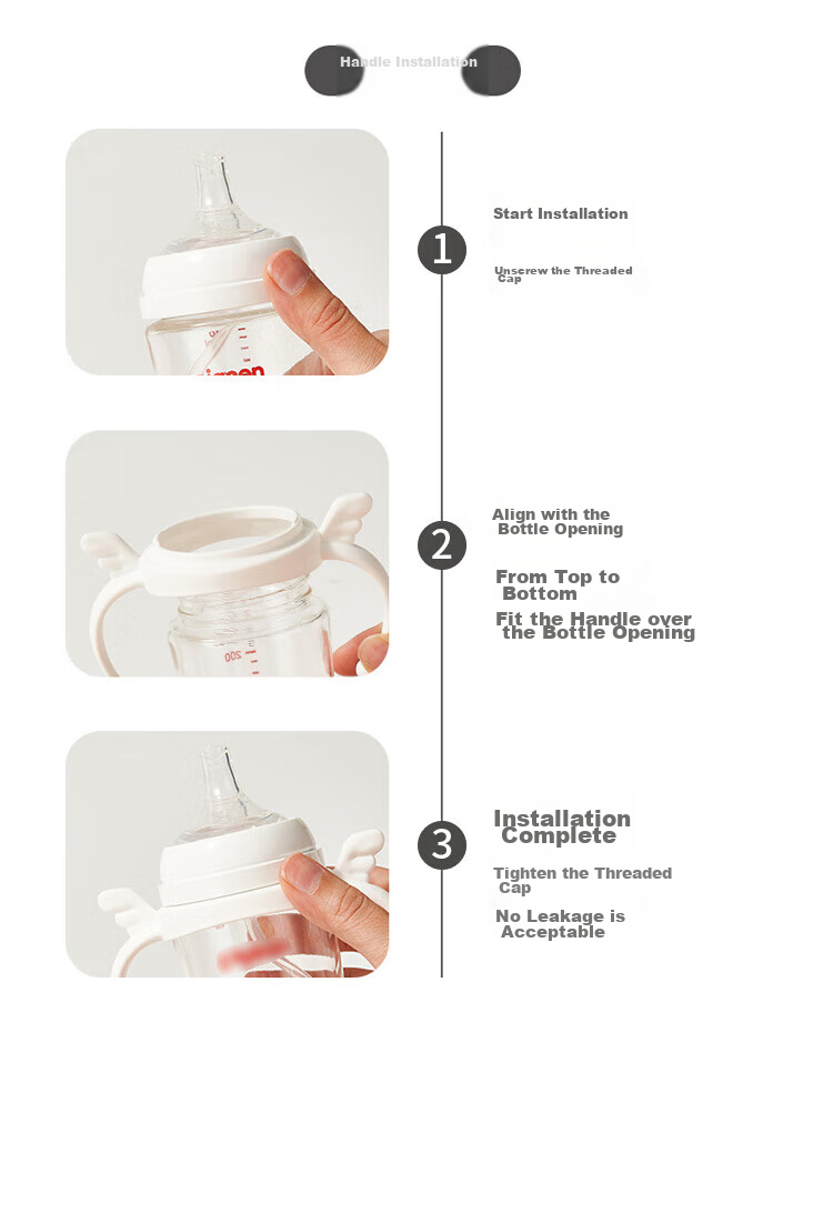 Baoshi Bottle Straw Accessory, Suitable for Pigeon Third Generation Wide-Mouth Bottle, Straw Cup, And Bottle Handle 14