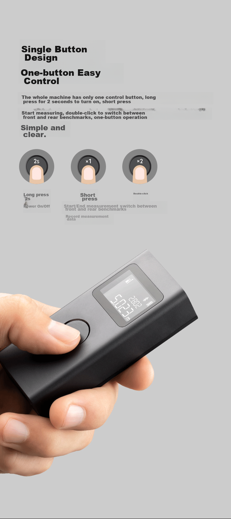MIJIA Xiaomi, MIJIA Smart Laser Rangefinder, High-Precision Surveying Ruler, Electronic Ruler, Infrared, for Home Renovation Measurement 6