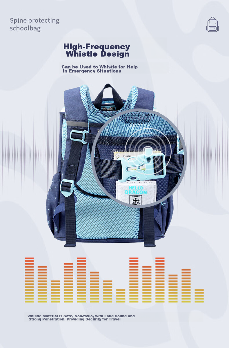 Herder Lightweight Spine-Protecting Backpack for Primary School Students, British Style, for Grades One to Six, Lightweight, Anti-Gravity Elastic Weight-Reducing Backpack 13