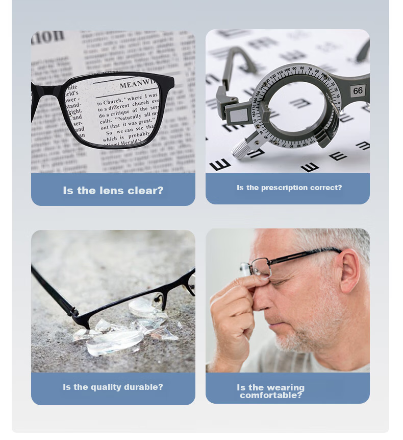Pulais Reading Glasses for Men, High-End Business Semi-Rimless Imported HD Anti-Blue Light Reading Glasses, Father's Day Gift Box, 100 Degrees 8