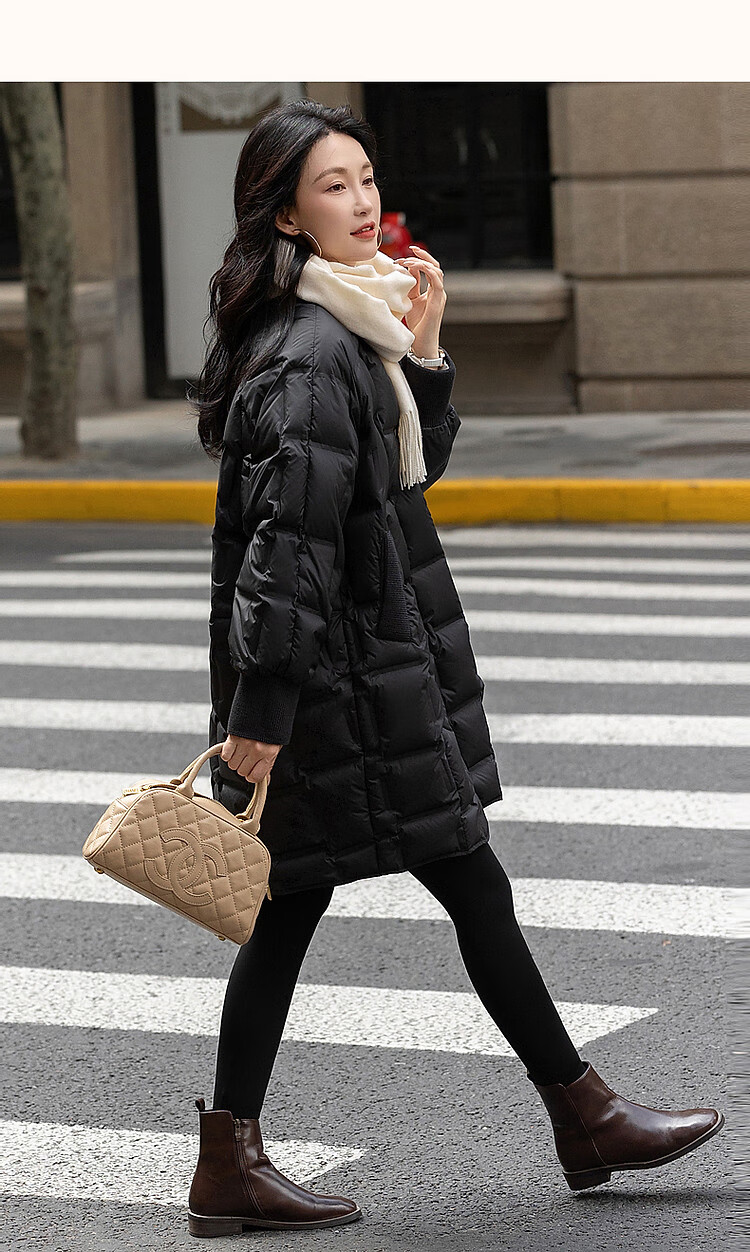 Dme [Puff Lover] 25 Winter Cloud 90% Duck Down Matte Horizontal Knitted Slimming Bread Women's Down Jacket 14
