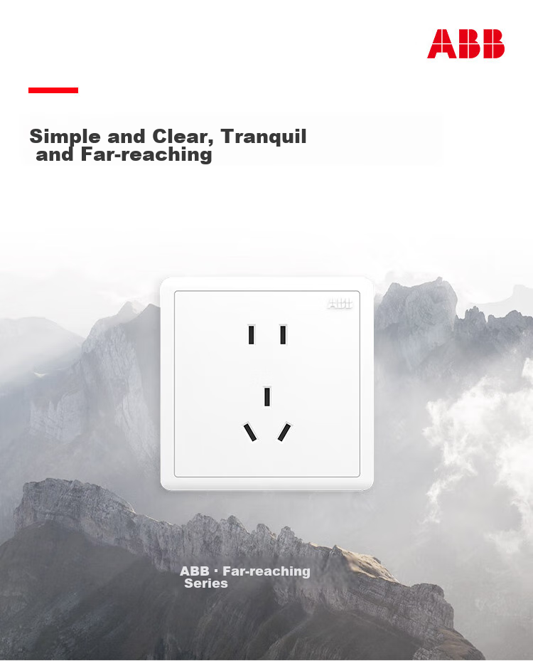 ABB Switch Panel, Yuanchi Series White 86-Type with Fluorescent Four-Gang Double Control Switch, AO108 4