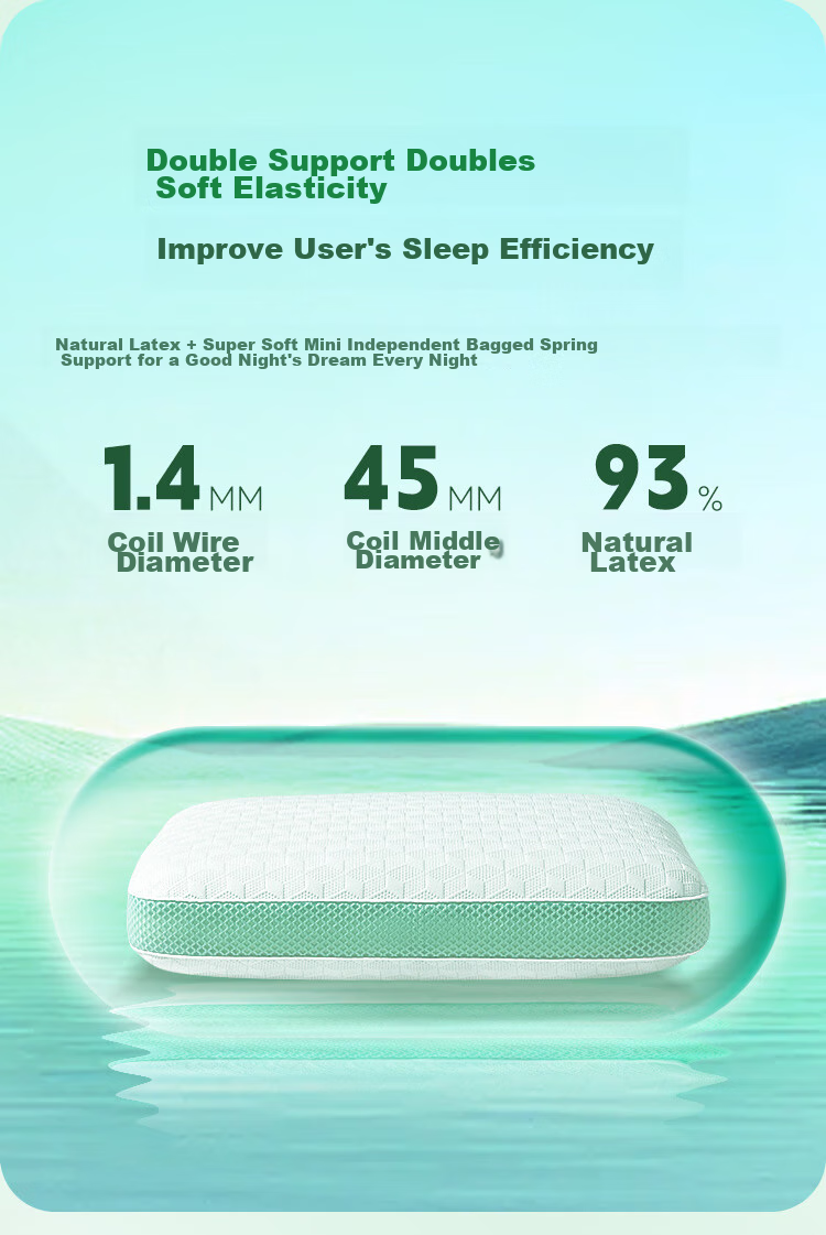 Jinxiangshu Thai Natural Latex Pillow Spring Mattress Core Cervical Pillow Side Sleeping Anti-Snoring Adult Special Gift Box Set 6