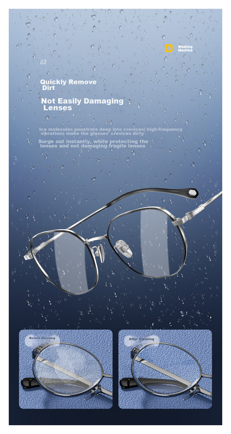 Boshide Glasses Cleaning Machine, High-Frequency Vibration Eyeglass Cleaner, Fully Automatic Portable Cleaning Device, with UV Light And Rechargeable Battery 5