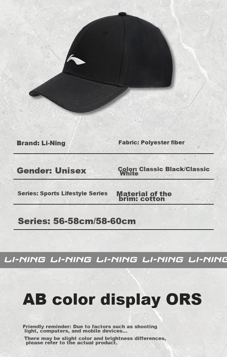 Li-Ning Baseball Cap, Wide Brim Hat for Men And Women, Summer Style, Face-Slimming Effect, High-End Quick-Dry Lightweight Sun Protection Cap 10