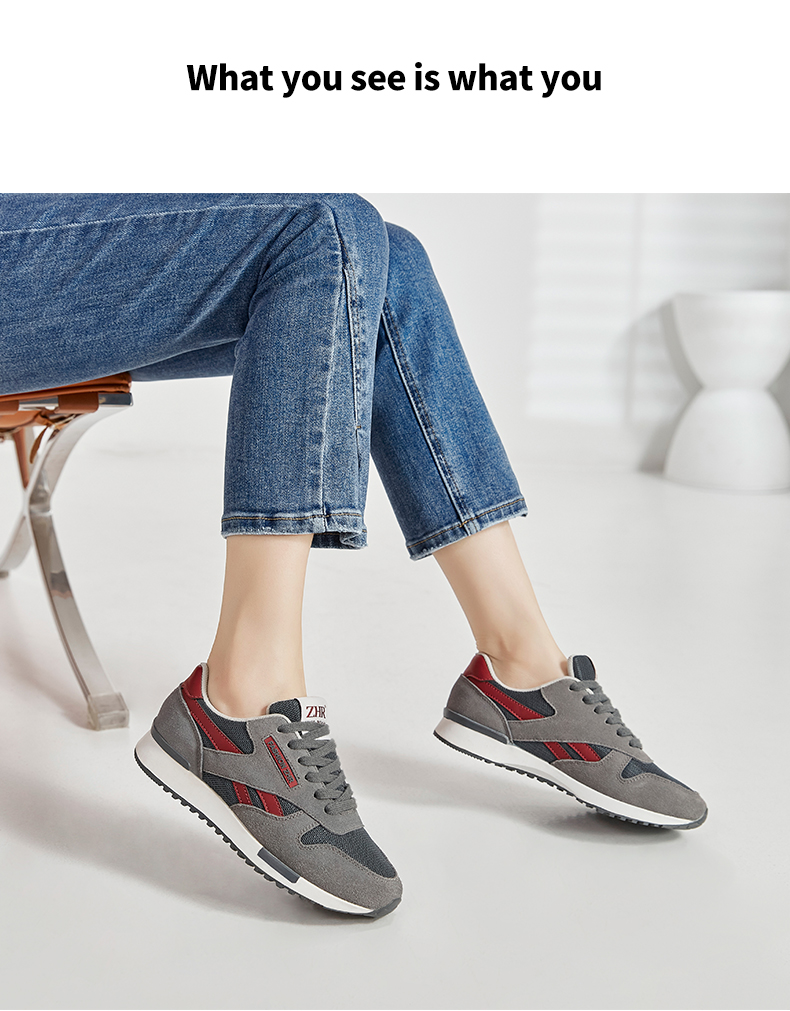 ZHR Women's Casual Shoes, Selected Cowhide Comfortable Versatile Women's Shoes, Classic INS Trendy Color-Block Sneakers for Women, Korean-Style Fashionable Lightweight Breathable Shoes for Women, AK60, Beige-Gray, Size 35 10