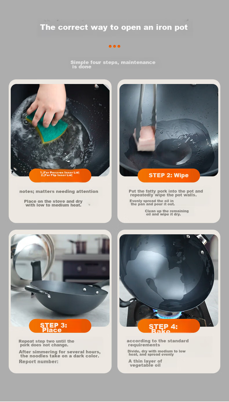 ASD Wok, Dry-Burned for 27 Days without Breaking, Same Model Iron Pan, Uncoated Stir-Fry Pan, Stainless Steel Iron Pan, 30cm, Specially for Gas Stoves 18