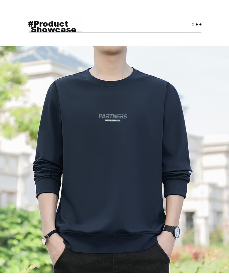 ROMON Men's Sweatshirt, Autumn Large Size Long-Sleeve T-Shirt, Outdoor Sports Casual Jacket, Base Layer Top, UP89 Black XL 6