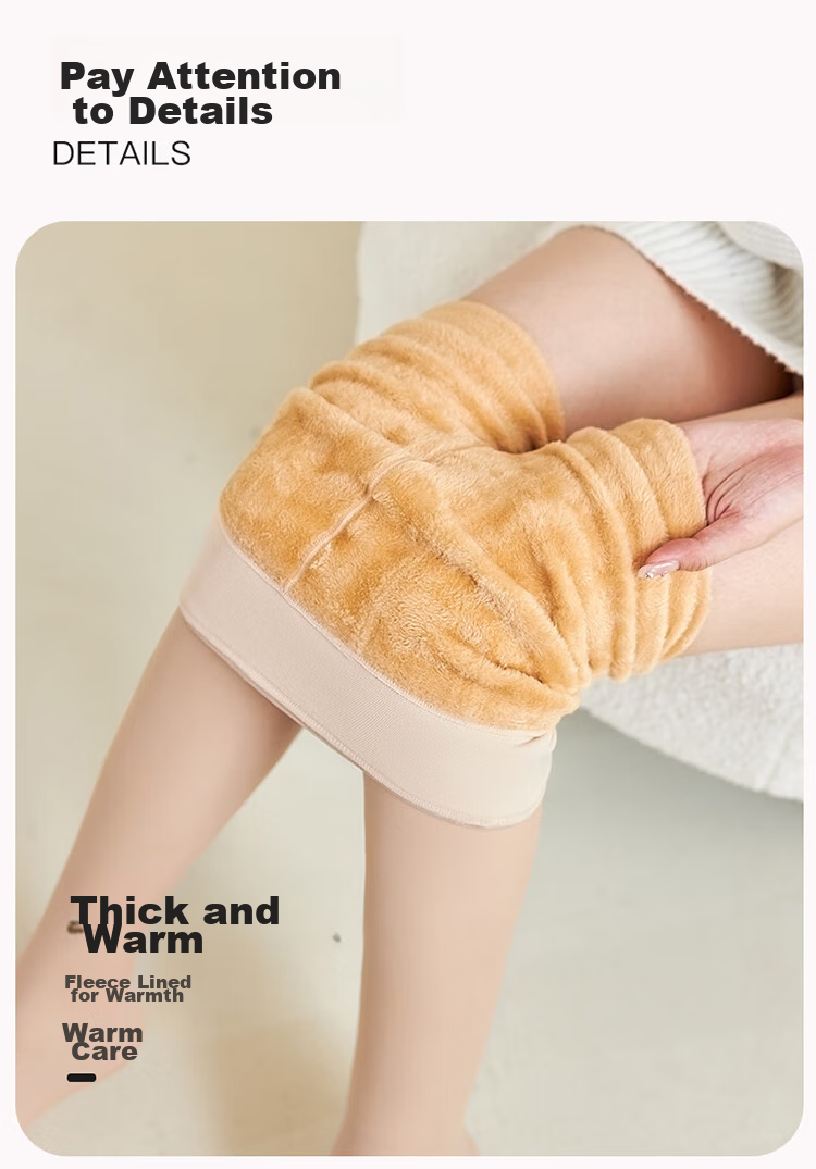 LangSha Light-Legged Bare-Feel Device for Women, Autumn And Winter Base Layer Pants, Thickened Fleece-Lined, Natural Skin-Tightening, Seamless White Skin, Thickened Fleece 16