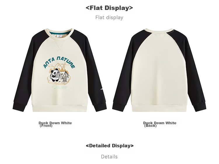 ANTA Children's Sweatshirt, Toddler Eco-Friendly Pullover, Winter Boys' Fleece-Lined Sweatshirt, Round Neck, 352449757 5
