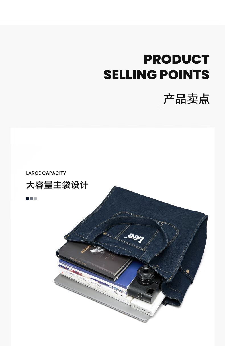 Lee High-Quality Tote Bag, New Versatile Commuter Large-Capacity Handbag for Women, Simple And Fashionable Shoulder Bag, Navy Blue 4