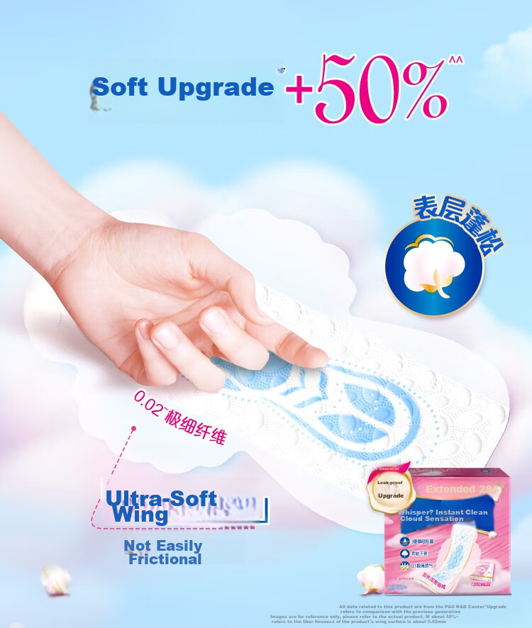 Hushubao [Quick-Drying Cloud-Soft] Sanitary Napkins, Heavy Flow Daytime Use, 284mm, 12 Pieces, Cloud-Feel Cotton Menstrual Pads, Ultra-Thin Breathable, Self-Operated 9