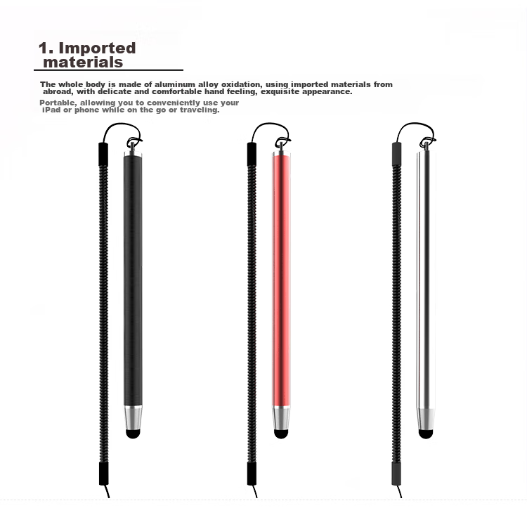 ESCASE IPad Capacitive Stylus, Mobile Tablet Touch Pen, Compatible with Apple And Android, Equipped with Retractable Elastic Cord, ES-11ProMAX Business Black 3