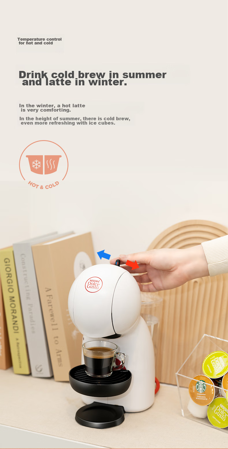DOLCE GUSTO, Nestle, Semi-Automatic Portable Capsule Coffee Machine, Piccolo XS White, Home And Office Entry-Level Model 7