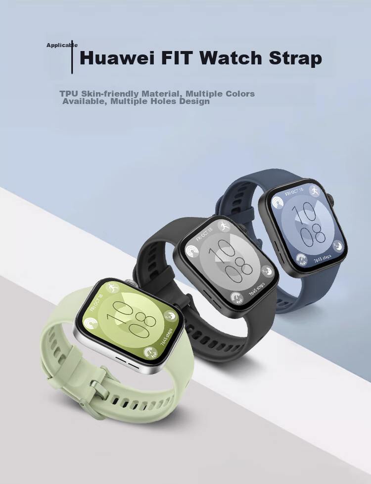 CHENSONG Compatible with Huawei Watch Fit5Pro/5/fit4/4Pro Strap, Huawei Watch Band, Silicone Wristband for Huawei Watch Fit3/4, Black 1