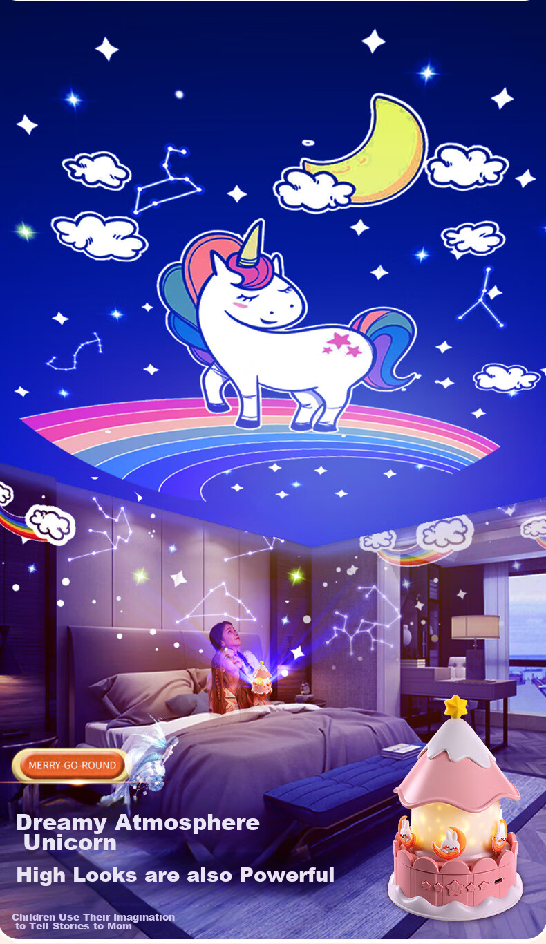 Mixiaoshu Starry Sky Projection Lamp Children's Toy Gift for Girls And Boys Aged 7-14 Birthday Present Music Box with Sound 8