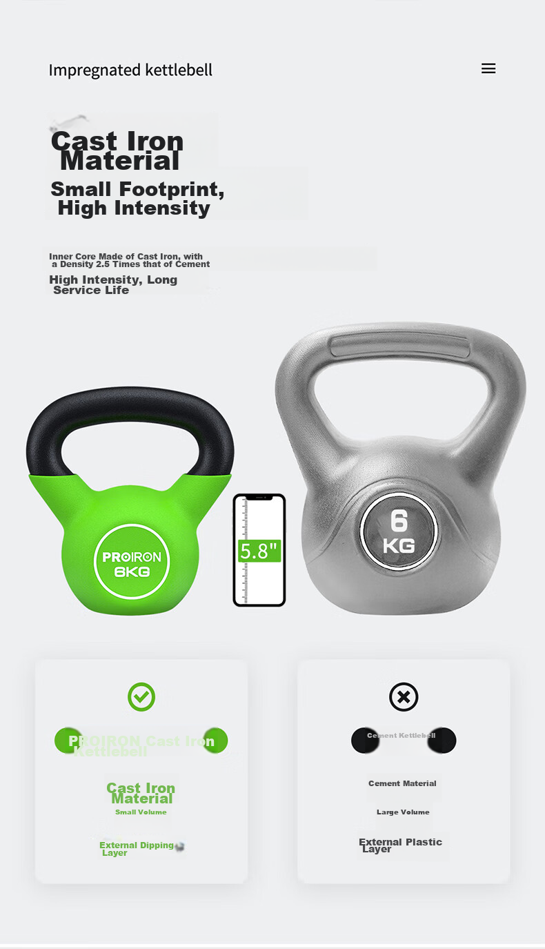 PROIRON Puli'ai Kettlebell for Men And Women, Fitness Kettlebell, Cast Iron Squat Kettlebell, Deep Squat And Glute Exercise Equipment, Powder-Coated, 14KG 7