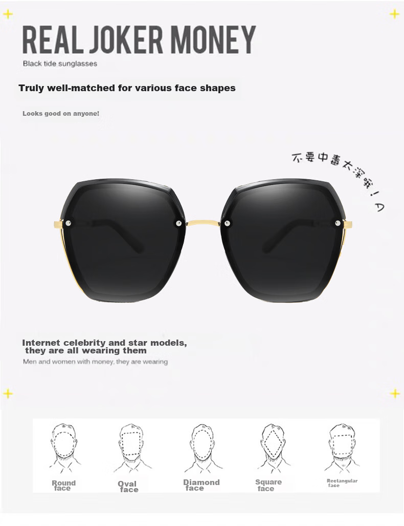 Lafudelu Polarized Sunglasses for Women, UV Protection, Anti-Glare, Trendy Sunglasses, Sun Protection, Wide Frame, Slimming Effect 9