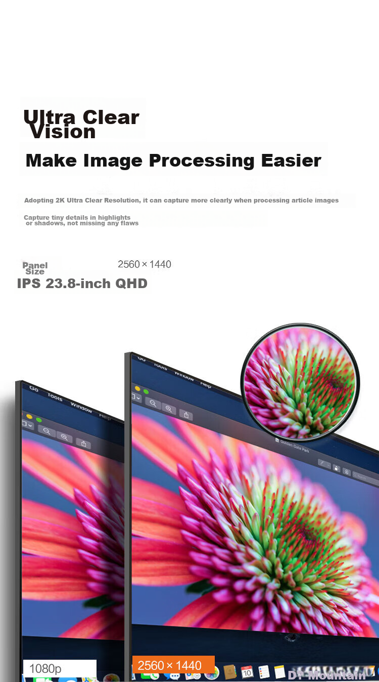 Lenovo Lecoo 27-Inch 2K Monitor with 100Hz Refresh Rate, HDR Technology, Type-C 65W Reverse Charging, Full-Function Height-Adjustable Rotating Stand Office Monitor M2721HL 5