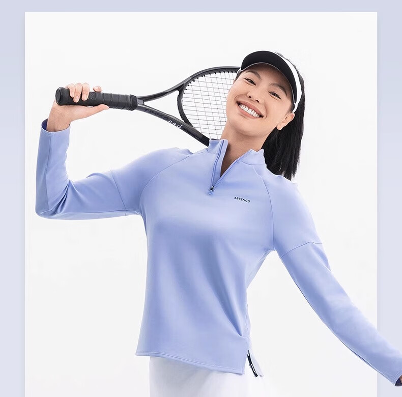 DECATHLON Long-Sleeve Quick-Dry Shirt, Sports Thermal Top, Running Fitness T-Shirt, Yoga Wear, Fitness Clothing for Women, 5118331 5
