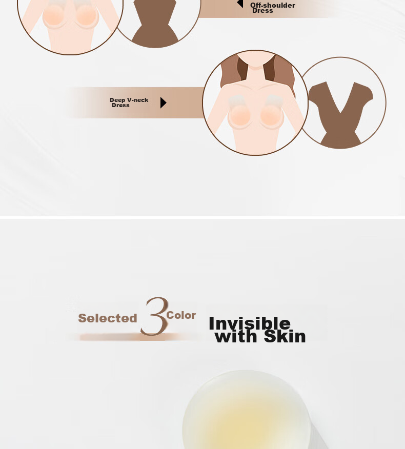 Vcn Pink Muscle Lifting Breast Pads - Size S [Porcelain White Skin] Breast Stickers for Women, Wedding Dress Use, Lifts Large Breasts, Prevents Sagging And Nipple Show 7