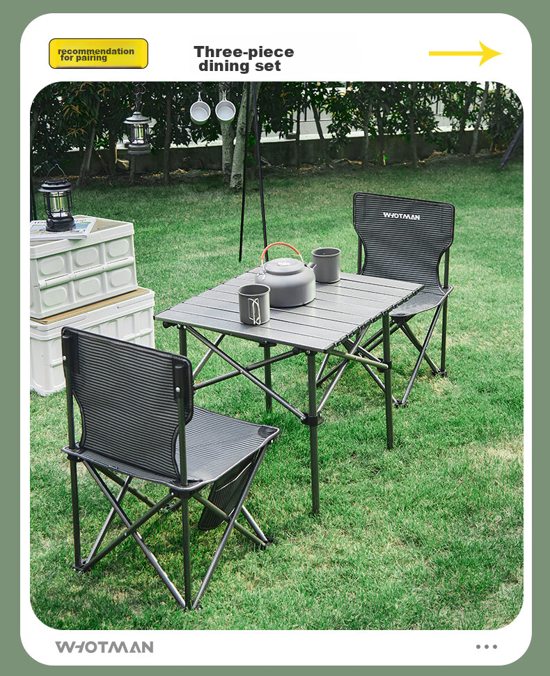 Woteman Camping Equipment Set, Outdoor Folding Table And Chairs, Leisure Travel Kit, Five-Piece Combination Package 15