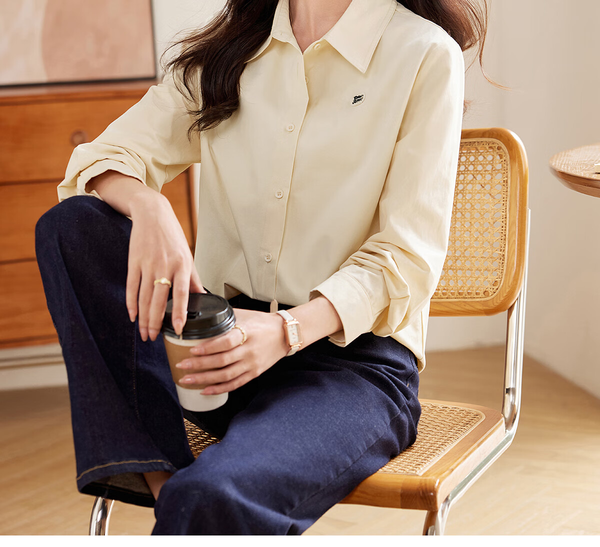 PinCai Women's Long Sleeve Shirt Autumn Winter Thickened Office Wear Versatile Blouse P144C6003 26