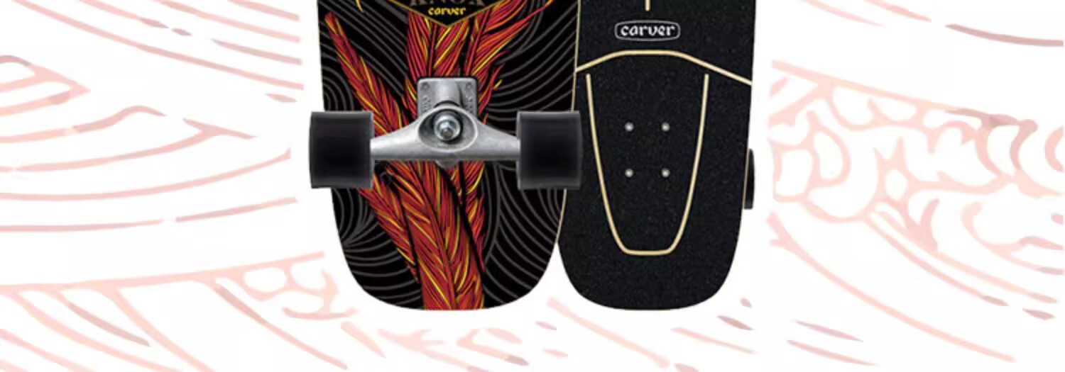Carver Land Surfboard [Gift Box Edition] Taylor Knox Signature "Red Feather" 31.25-inch PU Truck 5