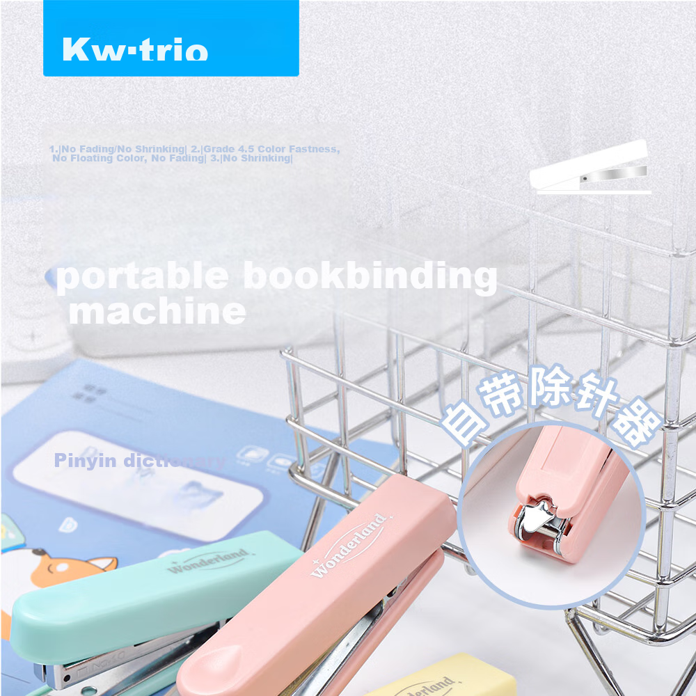 KW-Trio No. 10 Stapler, Small Size, Thumb-Pressed, Fresh And Simple Design, Mini Stapler for Students 1