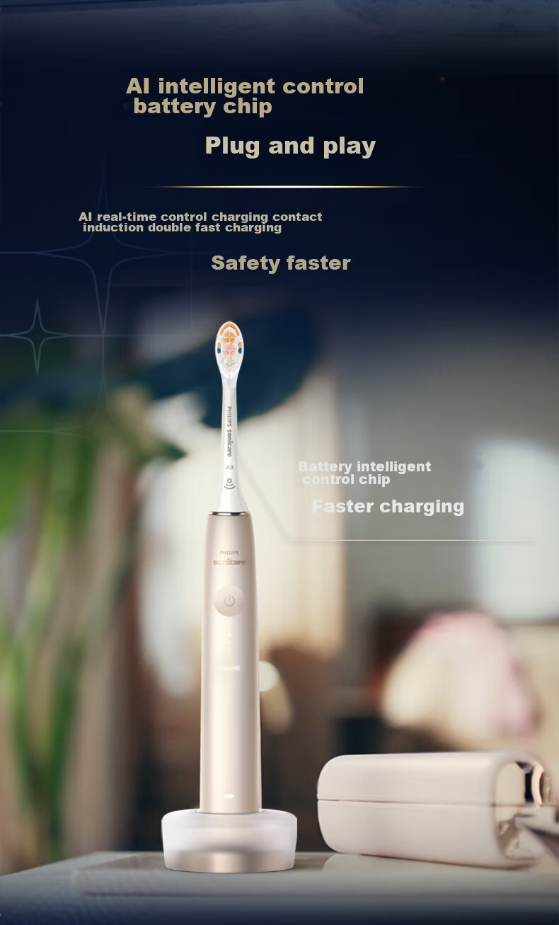 PHILIPS Diamond Ai Electric Toothbrush, One-Touch Ai Automatic Adjustment, Five Smart Sensing Chips, Ai Intelligent Premium Brush Head, HX9996-13 Pink 14