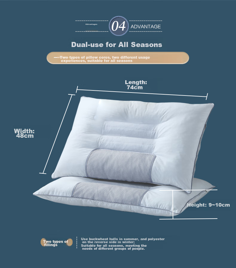 Hengyuanxiang Pillow, Cassia Seed Antibacterial Cervical Pillow, Single Person Sleeping Hard Pillow, Pillow Core, Whole Head, One Piece, 48*74cm 20