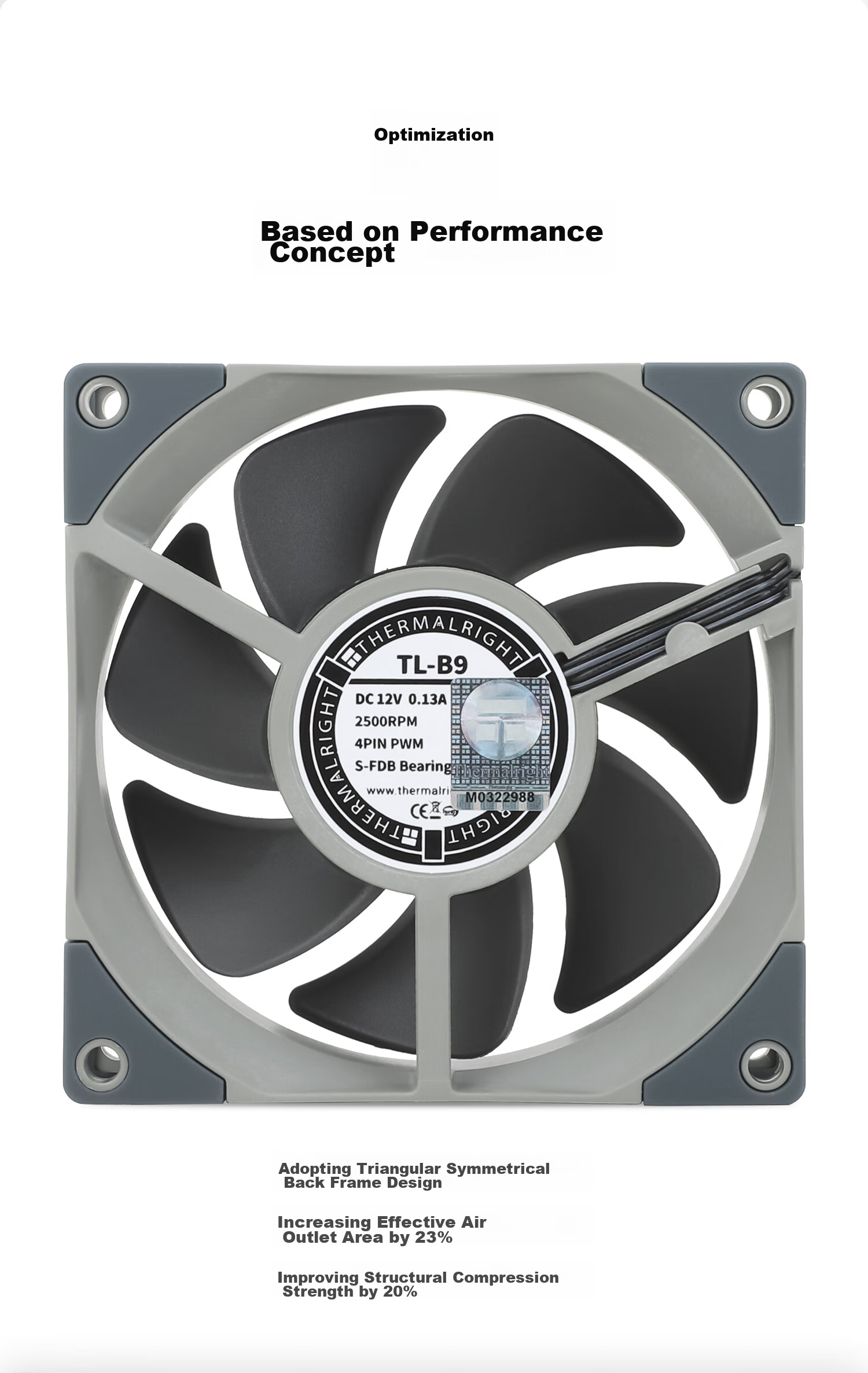 Thermalright TL-B9 92MM Performance Pressure Fan, 2500 RPM PWM, S-FDB V2 Bearing, Anime-Style Dynamic Balance 5
