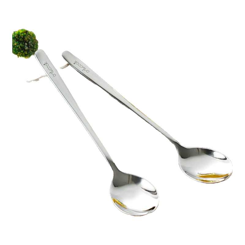 Onlycook Antibacterial Stainless Steel Long-Handled Soup Spoons, 316L Food Grade, for Home Dining, Small Soup Spoons And Tablespoons, Pack of 2