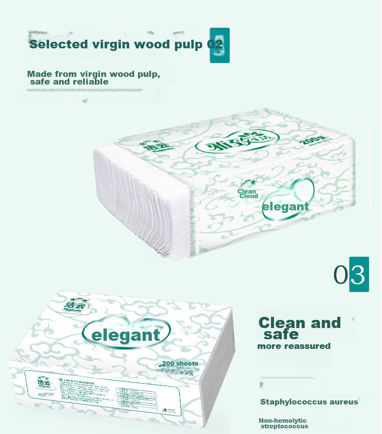 Hygienix Commercial Hand Towels, Elegant Design, 200 Sheets * 20 Packs, Tri-Fold Large Size, 36 GSM Absorbent Hand Towels, Toilet Paper 3