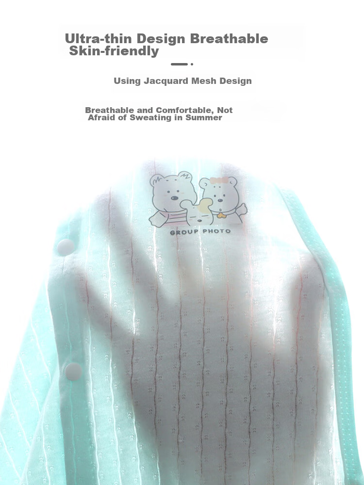9I9 Baby Sleeping Bag, Summer Thin Pure Cotton, Sleeveless Vest for Infants, Newborn Pajamas, Anti-Kick Blanket, Air Conditioning Room Romper 5