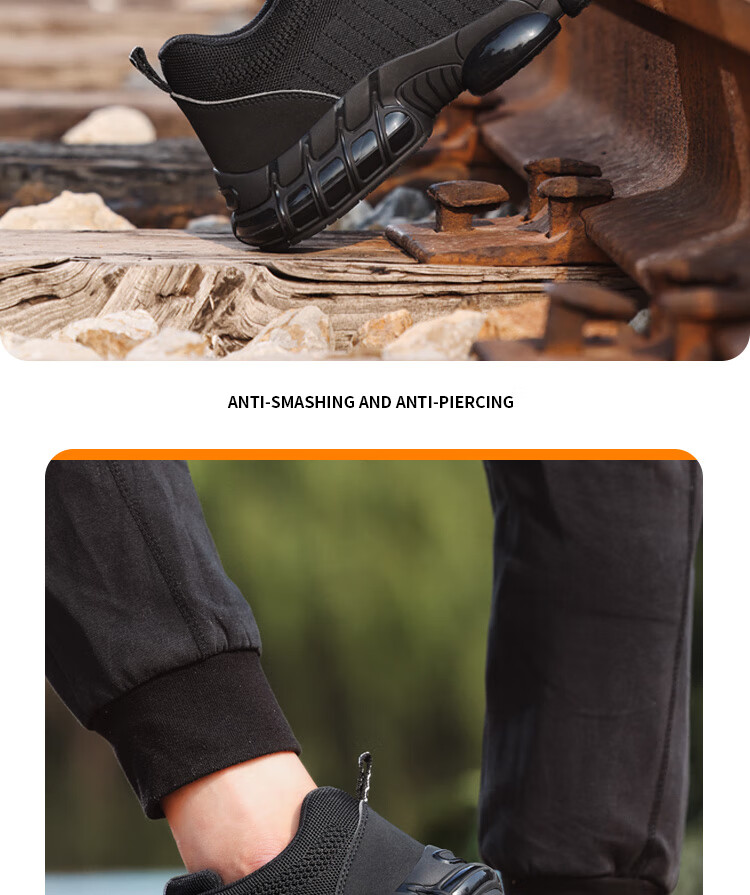 GUYISA Men's Safety Work Shoes Steel Toe Anti-Smash Puncture Resistant Comfortable Durable Construction Site Shoes 3033ST Size 43 14