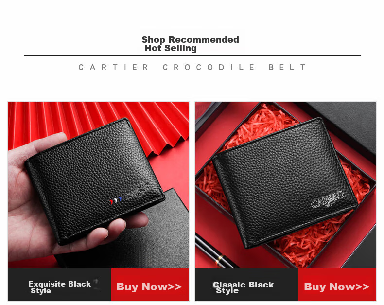 CARTELO Men's Long Wallet, Top-Grain Leather, Business Casual Multifunctional Money Clip Bag, Gift for Boyfriend on New Year's Day 1