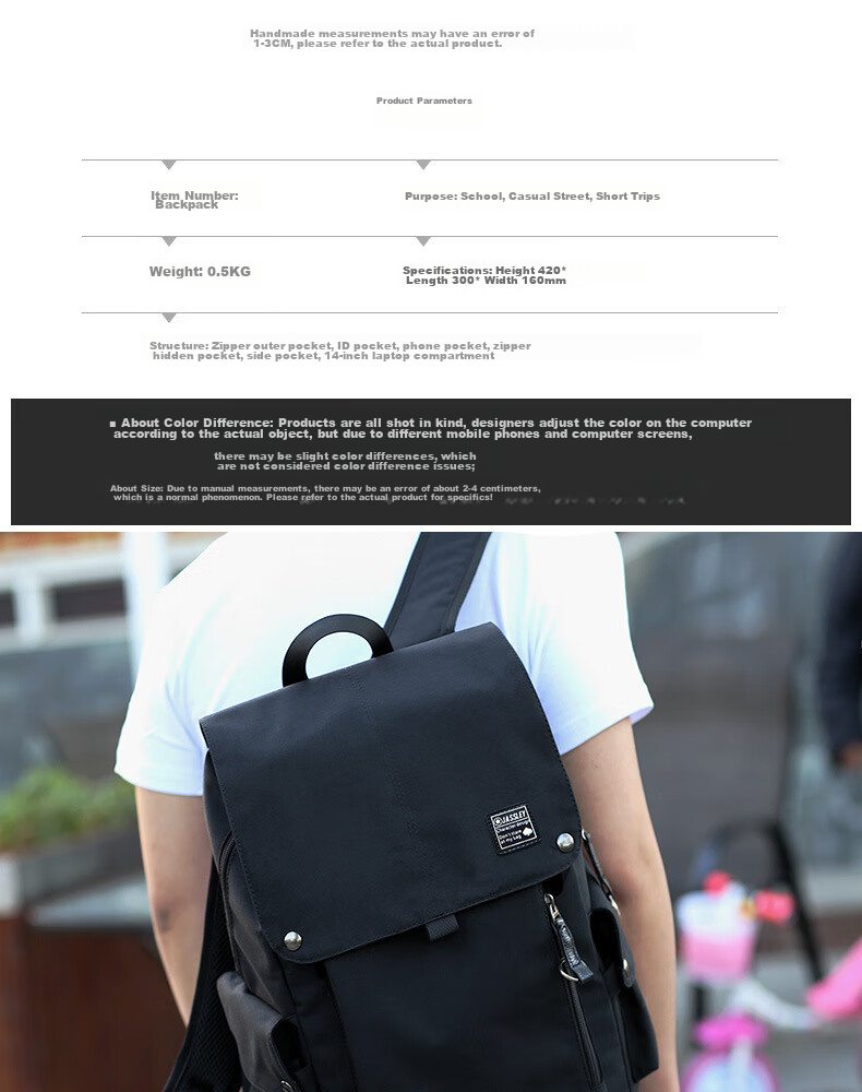 HALFEEL Backpack for Men, Large Capacity Business Travel Laptop Backpack for Middle School, High School And College Students 6