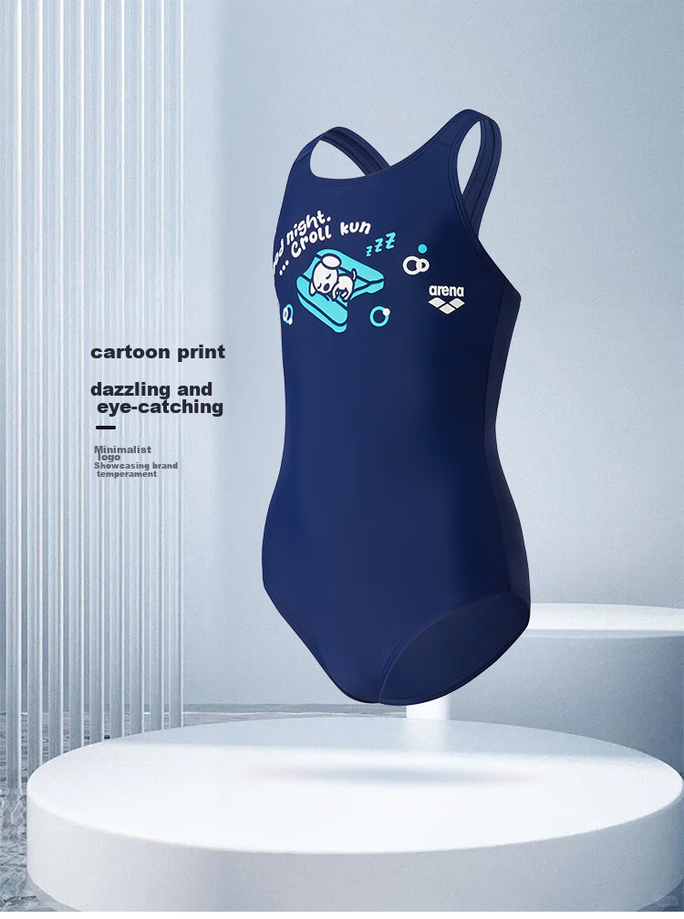 Arena Children's One-Piece Sleeveless Swimsuit, Comfortable Chlorine-Resistant Professional Training Competition Swimwear for Young Girls 3