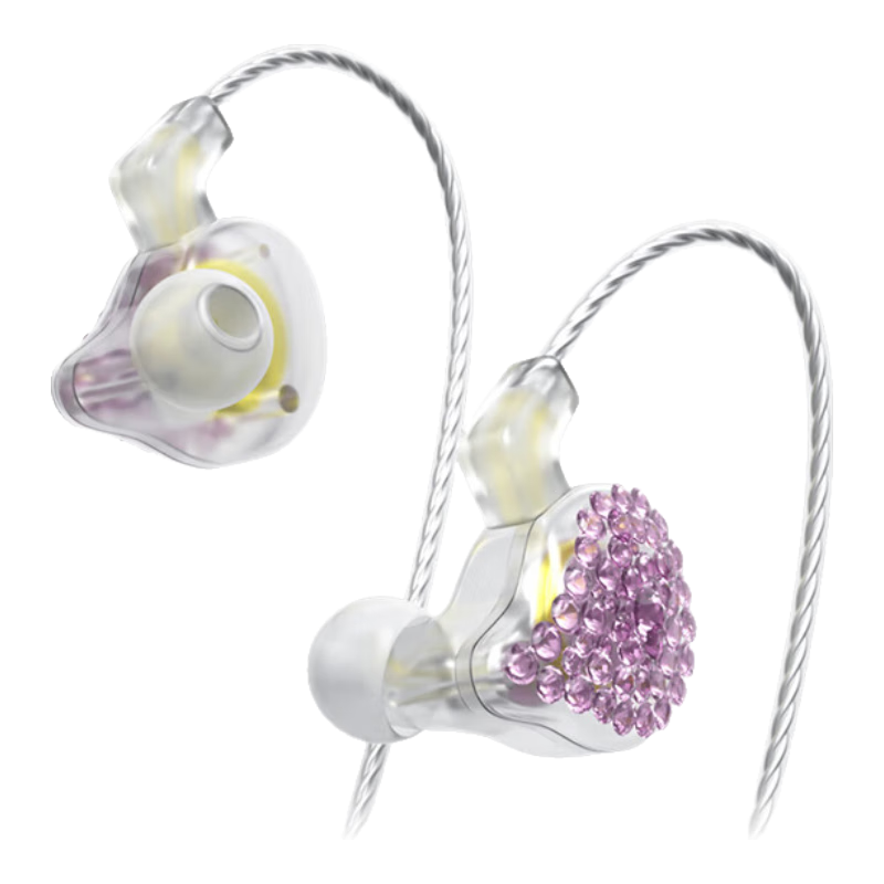 ISK ES80 Wired Monitoring Headphones, Pink-Purple In-Ear Professional Live Streaming Headphones, High-Fidelity HIFI Small Earphones for Karaoke, Music, Deep Bass, Compatible with Mobile Phones, Computers, Sound Cards, Universal Earplugs